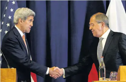  ??  ?? US Secretary of State John Kerry and Russian Foreign Minister Sergey Lavrov