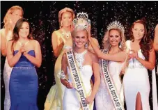  ??  ?? Crowning glory The Strathaven stunner winning the title of Miss Interconti­nental Scotland 2016