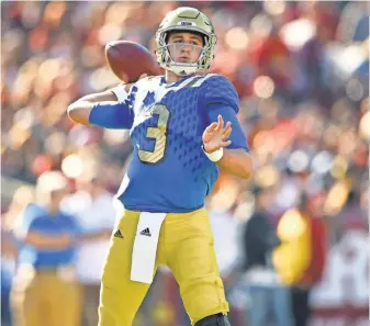  ?? KIRBY LEE, USA TODAY SPORTS ?? UCLA’s Josh Rosen says, “At some point, universiti­es have to do more to prepare players for university life and help them succeed beyond football.”