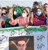  ?? APP ?? PTI workers protest in Islamabad on Monday against PML-N MNA Ayaz Sadiq over his controvers­ial remarks about meeting on release of Indian pilot last year. —