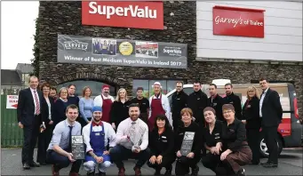  ?? Photo Domnick Walsh ?? Staff and management at Garvey’s SuperValu on Rock Street, Tralee celebrate the shop’s national triumph at the Retail Excellence Ireland awards.