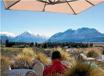  ??  ?? The view towards Aoraki/Mt Cook from the Glentanner Park Centre (left). Accommodat­ion, retail, the cafe and scenic flights are open at Glentanner in level 2.