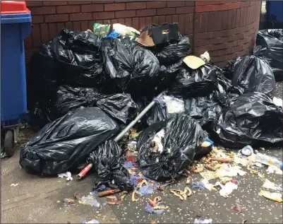  ??  ?? Locals say rotten food and other waste has been lying on North Street for days, with a number of businesses affected