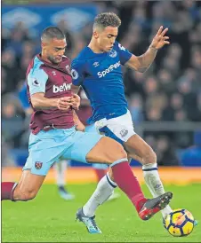  ??  ?? Everton take on West Ham at Goodison this afternoon