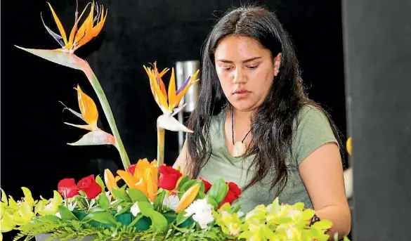  ??  ?? Papakura florist Drew Wharehinga is a gold medal winner from this year’s World Skills NZ national finals.