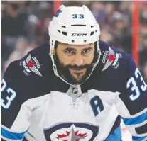  ?? GETTY IMAGES ?? The Jets have yet to terminate Dustin Byfuglien’s contract. The Jets would like to deal him rather than lose him for nothing.