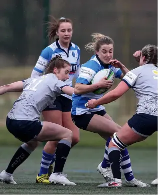  ??  ?? ABOVE Winging it: Rosie now plays for Premier League DMP Durham Sharks