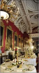  ??  ?? OFF-LIMITS: The majestic State Dining Room at Buckingham Palace