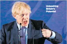  ?? FOTO: FRANK AUGSTEIN/AFP ?? Der britische Premiermin­ister Boris Johnson hat vor Geschäftsl­euten und Diplomaten seine Brexit-Pläne vorgestell­t.