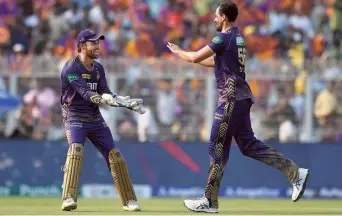  ?? ANI ?? Knight Riders’ day out: Salt took the game away from Super Giants after Starc delivered.