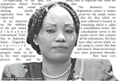  ??  ?? Justice Priscilla Chigumba