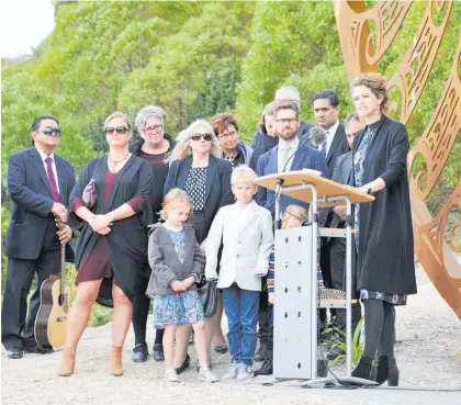  ??  ?? Laura Clarke (far right) took part in two ceremonies during her visit to Gisborne-based iwi yesterday.