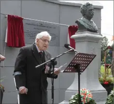  ??  ?? Retired major general David O’Morchoe, President of the Royal British Legion Republic of Ireland, reading the exhortatio­n and dedication.