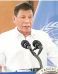  ?? PHOTO —MALACAÑANG ?? RODY SPEAKS TO THE WORLD President Duterte speaks to an online session of the UN General Assembly on Wednesday.