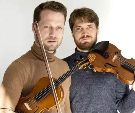  ??  ?? Vladimir and Anton Jablokov perform together as The Violinists. Photo: David Conachy