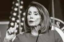  ?? J. Scott Applewhite / Associated Press ?? Nancy Pelosi’s House majority may be the smallest in 20 years, and it will certainly be vulnerable in 2022.