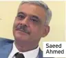  ??  ?? Saeed Ahmed