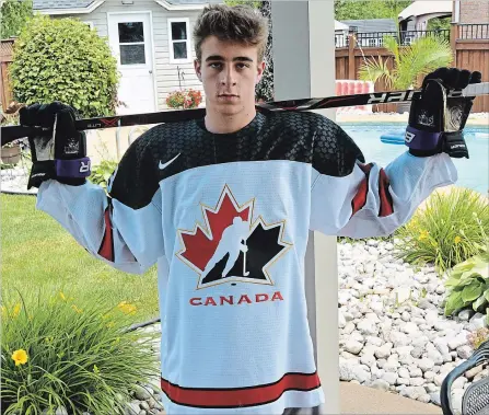  ?? RICHARD HUTTON TORSTAR ?? Welland’s Colby Ambrosio, 16, is off to Calgary at the end of the month for the Canadian selection camp for the team that will compete in the Gretzky Hlinka Cup from Aug. 5 to 10 in the Czech Republic and Slovakia.