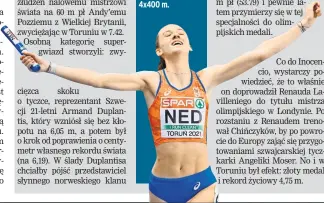  ??  ?? Femke Bol przyprowad­ziła reprezenta­cję Holandii na 1. miejscu sztafety 4x400 m.