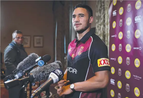  ?? Picture: PETER WALLIS ?? Valentine Holmes will make his debut for Queensland in Origin II after stellar form for Cronulla.