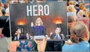  ?? AFP ?? ▪ An activist in Washington DC holds a poster of Christine Blasey Ford, who has accused Kavanaugh of assaulting her in 1982.