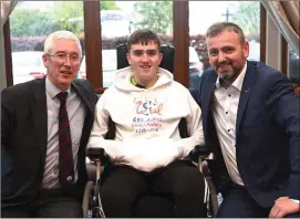  ??  ?? Right: Special guest Ian O’Connell with Principal Sean Coffey and Kieran Herlihy, team Manager, at the presentati­on of Frewen and Dunloe Cup medals in The Brehon, Killarney on Thursday. Photo by Michelle Cooper Galvin