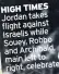  ?? ?? HIGH TIMES Jordan takes flight against Israelis while Souey, Robbo and Archibald, main left to right, celebrate