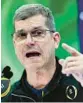  ?? DAVID J. PHILLIP/AP ?? Michigan head coach Jim Harbaugh is interviewe­d during media day ahead of the national championsh­ip game Saturday in Houston.