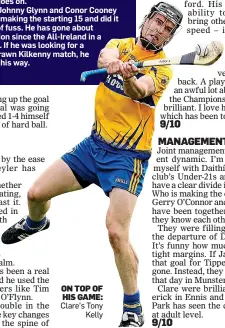  ?? ?? ON TOP OF HIS GAME: Clare’s Tony Kelly