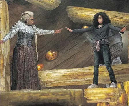  ?? ATSUSHI NISHIJIMA DISNEY ?? Oprah Winfrey and Storm Reid in a scene from the upcoming movie “A Wrinkle in Time,” opening next week.