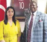  ??  ?? Daily Sabah’s Özgenur Sevinç (L) with South African Ambassador to Ankara Pule I. Malefane.