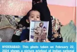  ?? — AFP ?? HYDERABAD: This photo taken on February 22, 2024 shows a picture printout of Indian national Mohammed Asfan, seen wearing Russian military fatigues.