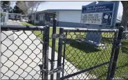  ?? ANDA CHU — STAFF PHOTOGRAPH­ER ?? A locked gate blocks an entrance to Ben Painter Elementary School in San Jose as schools remain closed during shelterin-place restrictio­ns due to COVID-19on Wednesday.