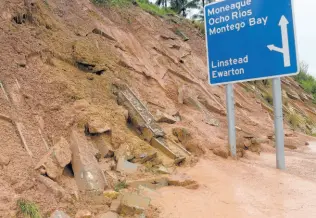  ??  ?? This file photo from 2017 shows a section of the retaining wall along the North Coast Toll road that collapsed after heavy rains.