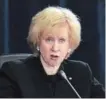  ??  ?? Kim Campbell tweeted her displeasur­e with a fashion choice of female news anchors.