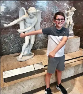  ??  ?? FULL OF FUN: Harley at the Louvre during a trip to Paris with his mother