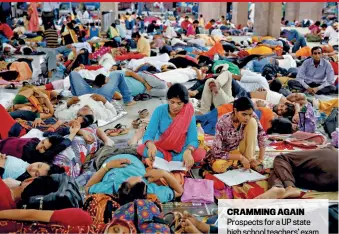  ??  ?? CRAMMING AGAIN Prospects for a UP state high school teachers’ exam in Allahabad, July 29, 2018