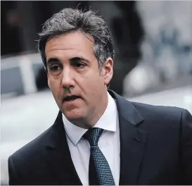  ?? PETER FOLEY BLOOMBERG FILE PHOTO ?? Michael Cohen’s guilty plea has drawn the ire of President Donald Trump who went on a Twitter tirade Wednesday morning attacking his former lawyer.