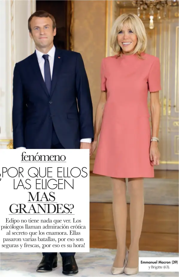  ??  ?? Emmanuel Macron (39) y Brigitte (63).