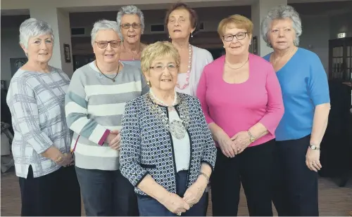  ??  ?? Some of the current group members. Front: President Megan Blacklock. From left: Denise Wilson, Hilary Clavering, Suzanne Brown, Pat Howe, Kat Tuddenham and Marge Wilkinson.