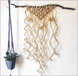  ?? SUBMITTED PHOTOS ?? Some of the macramé works created by Joanne Yetman, the moving force behind Knoteasynl.