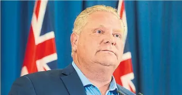  ?? SABRINA BYRNES/METROLAND ?? “You can take this to the bank,” Doug Ford said of Hydro One during the campaign. “The CEO is gone.”