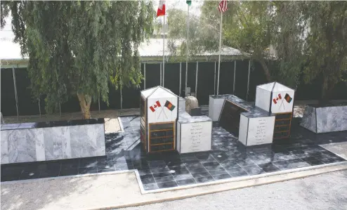  ?? W.E. STOREY COLLECTION ?? The Kandahar Air Field Canadian memorial when it was at the airfield in Afghanista­n during Canada’s involvemen­t in the Afghan war.