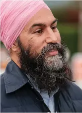  ?? NDP B.C. photo ?? NDP Leader Jagmeet Singh in October 2020, after a solid first year for a new leader in a contentiou­s minority House.