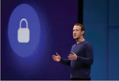  ?? STEPHEN LAM ?? Facebook-sjefen Mark Zuckerberg forteller at de fra neste år vil overlate det til andre å legge linjen for ytringsfri­heten på verdens største sosiale medium.