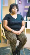  ??  ?? Bridgette Craighead, a Black Lives Matter activist, at her salon in Rocky Mount. ALYSSA SCHUKAR/THE NEW YORK TIMES