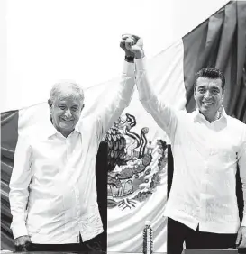  ?? OMAR FRANCO ?? El Presidente y el gobernador Rutilio Escandón.