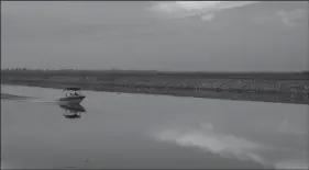  ?? KATIE FALKENBERG/LOS ANGELES TIMES FILE PHOTOGRAPH ?? A motorboat drives down Whiskey Slough in the Sacramento-San Joaquin Delta, just outside of Stockton.