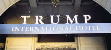  ?? AP ?? The Trump Internatio­nal Hotel in downtown Washington is among the Trump businesses that will come under scrutiny.