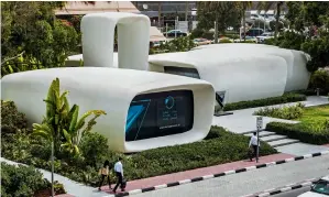  ?? Photos by Neeraj Murali ?? An exterior view of the Office Of The Future, the world’s first fully functional 3D-printed building at the Dubai Internatio­nal Financial Centre. —